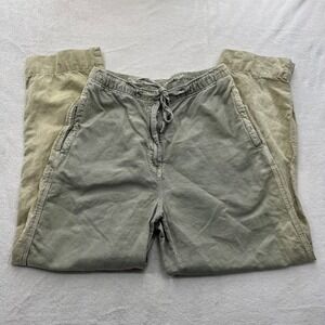 Casual Pants Drawstring Waist Relaxed Fit Green Size M Boho Grunge Sunkissed Dye